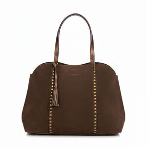 Marlon Brown Suede Tote Bag Made In Italy